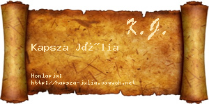 Kapsza Júlia névjegykártya