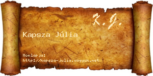Kapsza Júlia névjegykártya