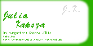 julia kapsza business card